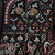 Boys black cotton blend kurta trouser set with velvet floral embroidered sequined waistcoat