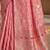 Pink floral silk blend banarasi saree