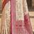 Cream floral silk blend banarasi saree