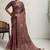 Purple floral sequinned heavy work saree