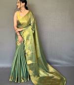 Green zari tissue kanjeevaram saree