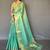 Sea green ethnic motifs woven design zari tissue kanjeevaram saree