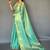 Sea green ethnic motifs woven design zari tissue kanjeevaram saree