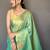 Sea green ethnic motifs woven design zari tissue kanjeevaram saree