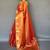Orange woven design zari tissue kanjeevaram saree