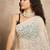 White floral embroidered chikankari  georgette saree