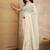White floral embroidered chikankari  georgette saree