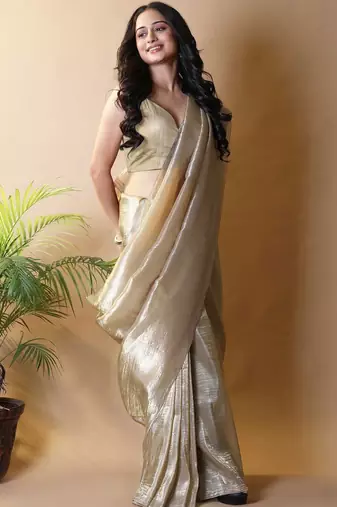 Gold tissue saree