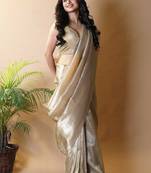 Gold tissue saree