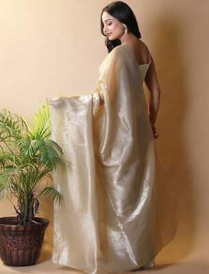 Gold tissue saree 3