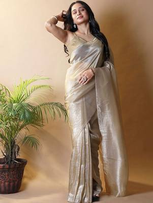 Gold tissue saree 4