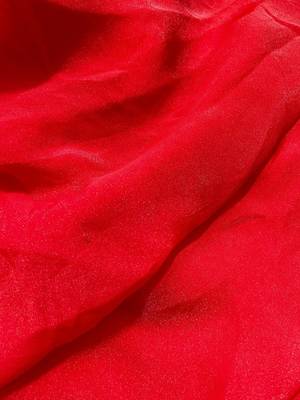 Red poly georgette saree 5