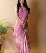 Pink tissue saree