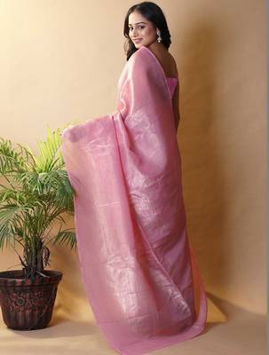 Pink tissue saree 3