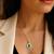 Green elegant pendant chain cz crystal studded casual daily wear jewelry for women