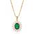 Green elegant pendant chain cz crystal studded casual daily wear jewelry for women