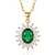 Green elegant pendant chain cz crystal studded casual daily wear jewelry for women