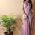 Pink poly georgette saree
