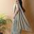 Sea green poly georgette saree