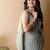 Sea green poly georgette saree