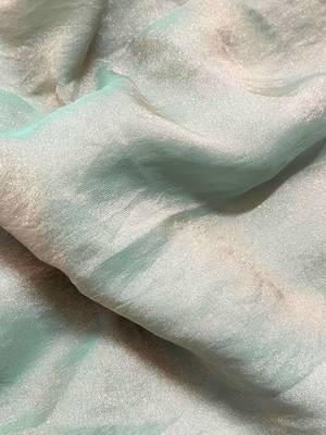 Sea green poly georgette saree 5