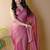 Pink poly georgette saree