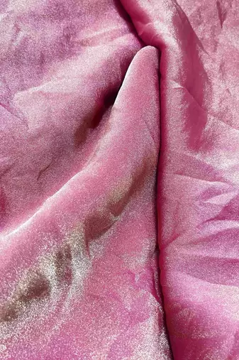 Pink poly georgette saree