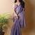Purple poly chiffon saree