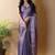 Purple poly chiffon saree