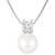 White pendant chain necklace pearl crystal studded stylish design jewelry for women