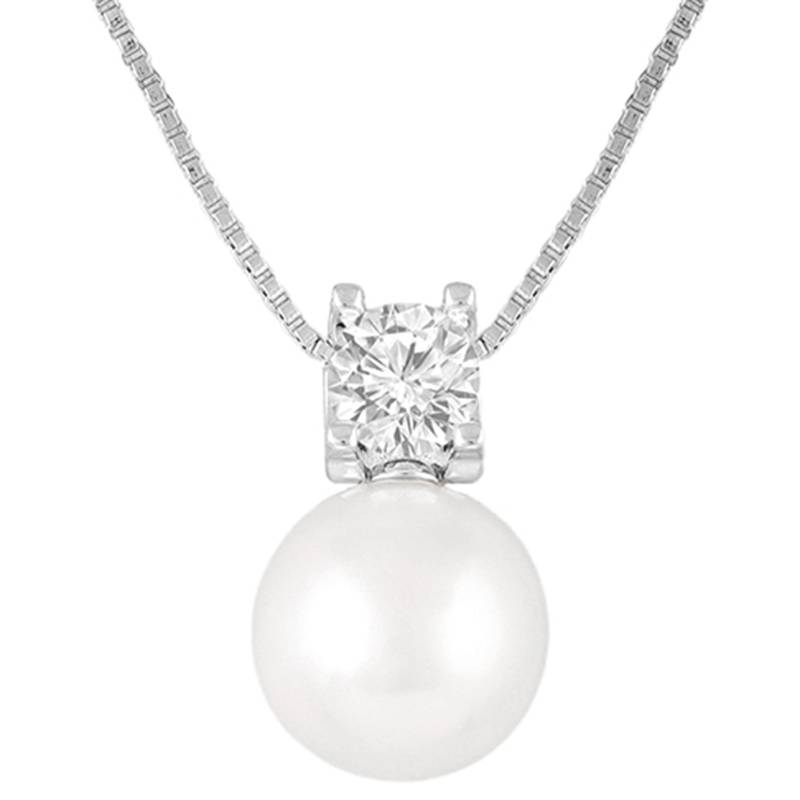White pendant chain necklace pearl crystal studded stylish design jewelry for women