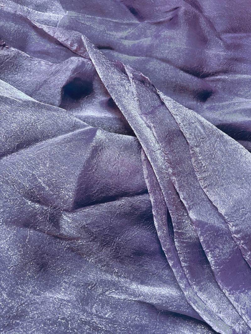 Purple poly chiffon saree