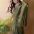 Olive woven design tissue saree
