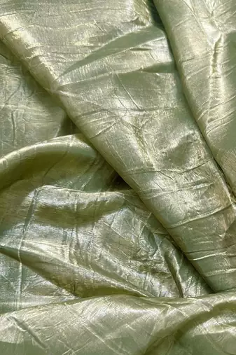 Olive woven design tissue saree