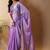 Purple poly chiffon designer saree