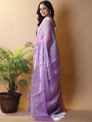 Purple poly chiffon designer saree 3