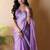 Purple poly chiffon designer saree