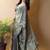 Olive floral woven design poly chiffon saree
