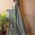 Olive floral woven design poly chiffon saree