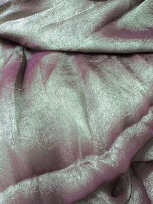 Olive floral woven design poly chiffon saree 5