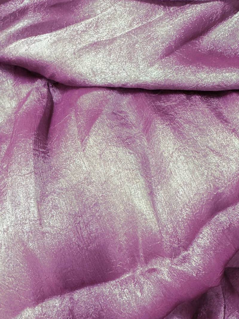 Purple woven design poly chiffon heavy work saree
