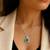 Green solitaire pendant chain crystal studded casual daily wear jewelry for women