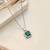 Green solitaire pendant chain crystal studded casual daily wear jewelry for women