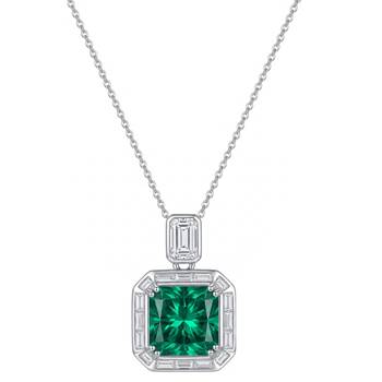 Green solitaire pendant chain crystal studded casual daily wear jewelry for women 3