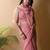 Pink woven design poly georgette saree