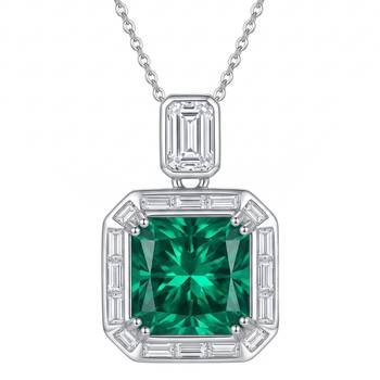 Green solitaire pendant chain crystal studded casual daily wear jewelry for women 4