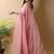 Pink woven design poly georgette saree