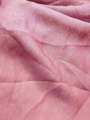 Pink woven design poly georgette saree 5