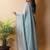 Turquoise poly georgette saree