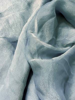 Turquoise poly georgette saree 5